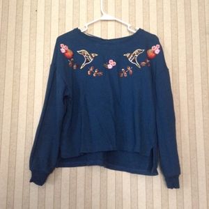 LC Lauren Conrad EMBROIDERED SHORT SWEATER